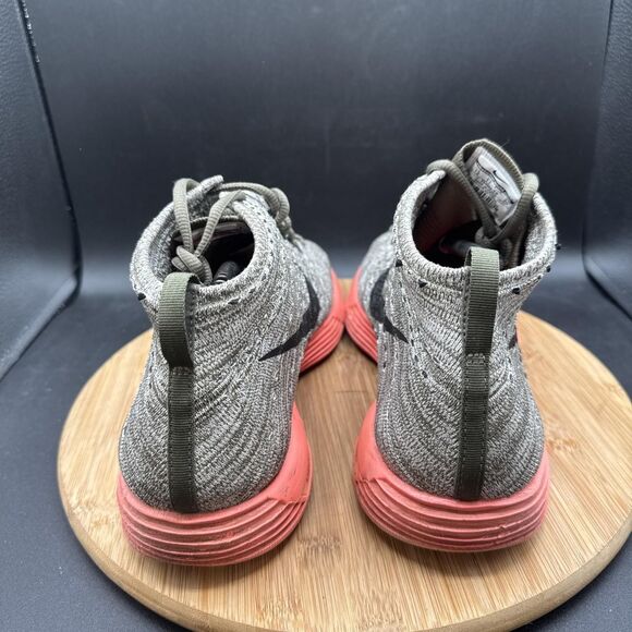 Nike Lunar Flyknit Chukka Mens Size 12 Shoes Tarp Green Crimson Red 554969-306 - Picture 4 of 8